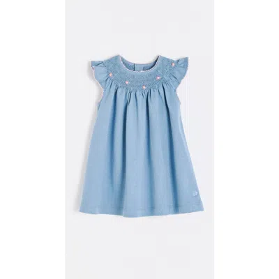 Babycottons Peony Dress For Infant In Blue