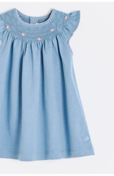 Babycottons Peony Dress For Infant In Blue