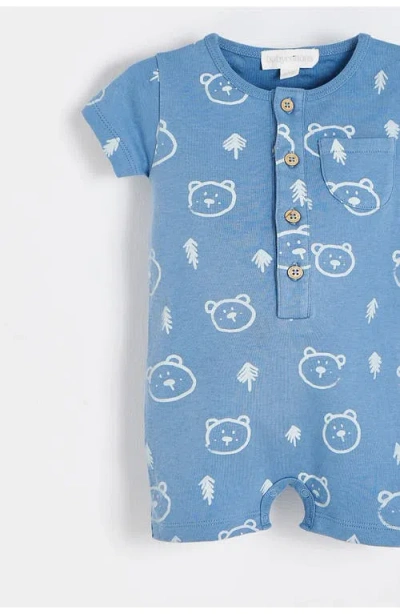 Babycottons Blue Coverall For Infant In Blue