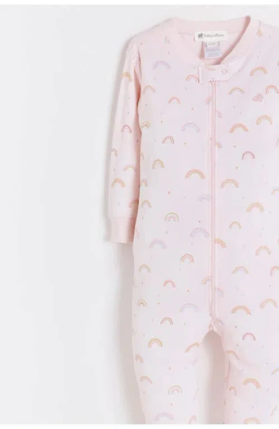 Babycottons Whimsy Snug Zip Footed Pajama For Infant In Pink