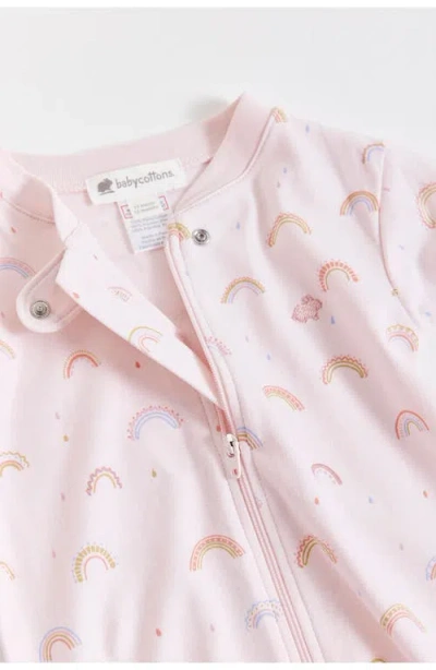Babycottons Whimsy Snug Zip Footed Pajama For Infant In Pink
