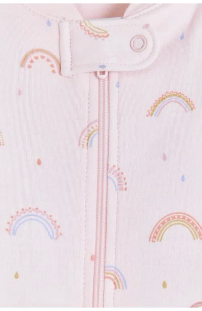 Babycottons Whimsy Snug Zip Footed Pajama For Infant In Pink