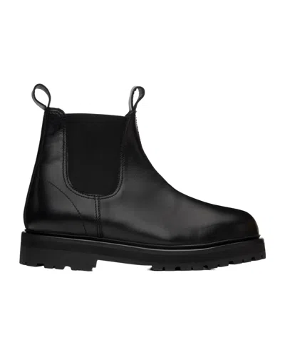 Studio Nicholson Leather Chelsea Boots In Black