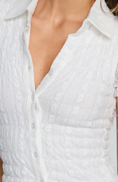 Princess Polly Melaniya Lace Button Up Top In White
