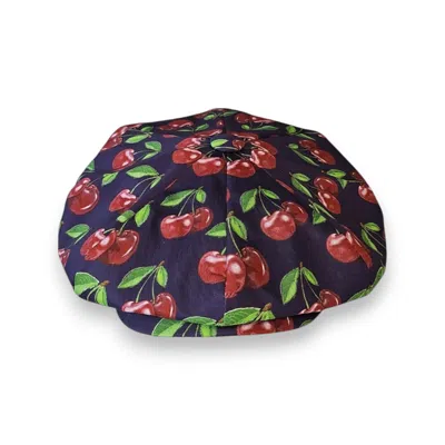 Mister Miller - Master Hatter Men's Blue / Red Leigh Francis X Mister Miller Oversized Bakerboy Cap In Cherry Bomb In Multi