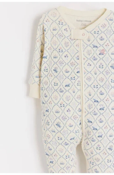 Babycottons Jane Zip Footed Pajama For Infant In Multi