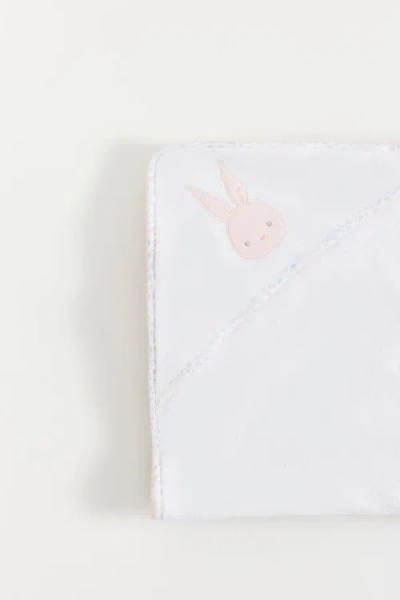 Babycottons Caramel Small Hooded Towel In White