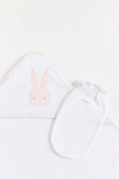 Babycottons Caramel Small Hooded Towel In White