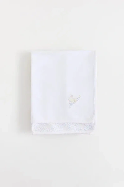 Babycottons Caramel Receiving Blanket In White