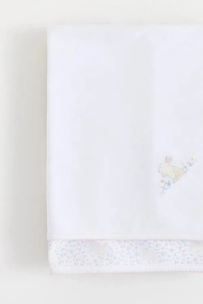 Babycottons Caramel Receiving Blanket In White