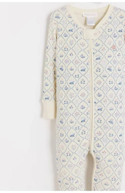 Babycottons Jane Snug Zip Footed Pajama For Infant In White