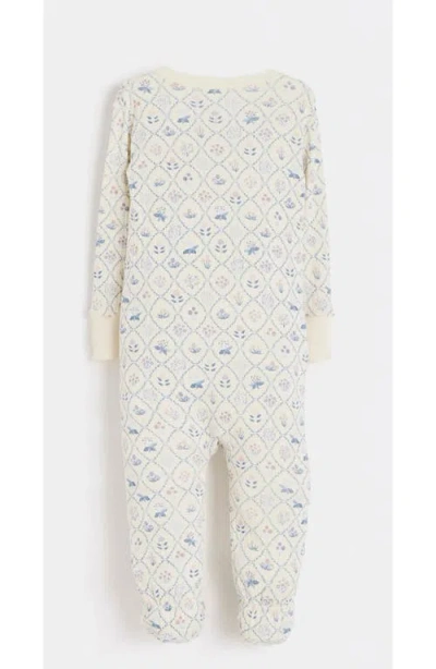 Babycottons Jane Snug Zip Footed Pajama For Infant In White