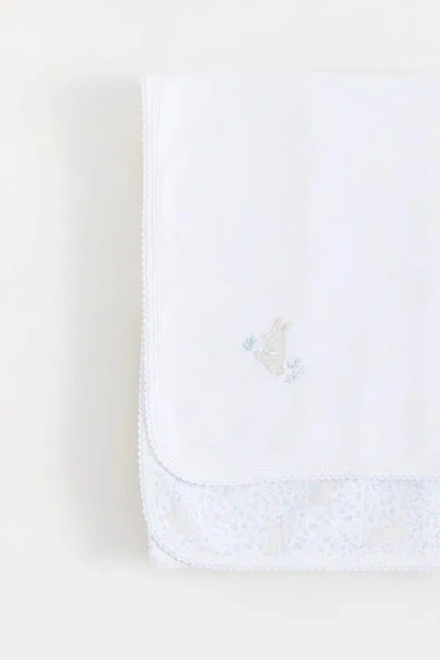 Babycottons Peanut Receiving Blanket In White
