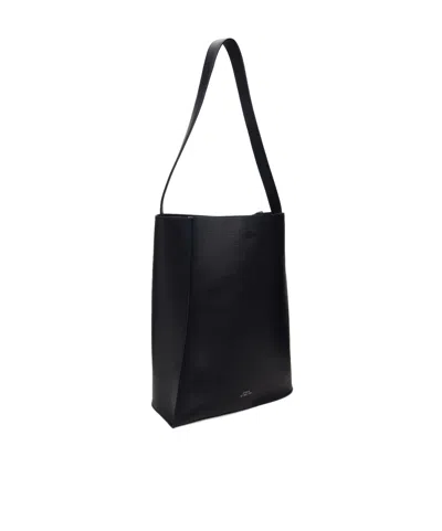 Studio Nicholson Navy Doublet Type 2 Leather Tote In Black