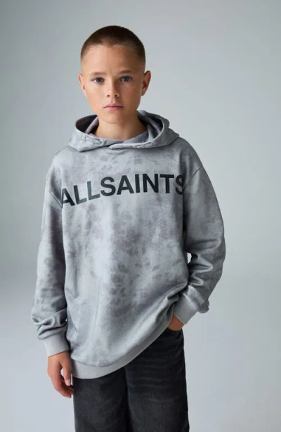 Smallsaints By Allsaints Kids' Underground Oversize Tie Dye Hoodie In Gray