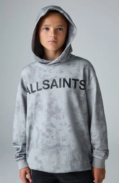 Smallsaints By Allsaints Kids' Underground Oversize Tie Dye Hoodie In Gray