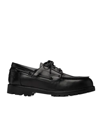 Studio Nicholson Guston Boat Shoes In Black