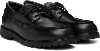Studio Nicholson Guston Boat Shoes In Black