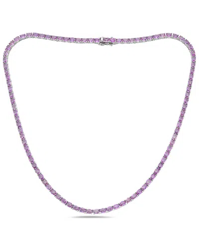 Forever Creations Usa Inc. Forever Creations Signature Collections 14k 16.00 Ct. Tw. Sapphire Tennis Necklace In Brown