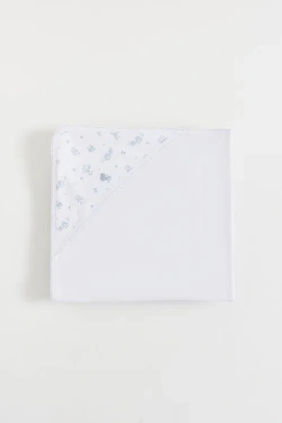 Babycottons Little Panda Small Hooded Towel In White