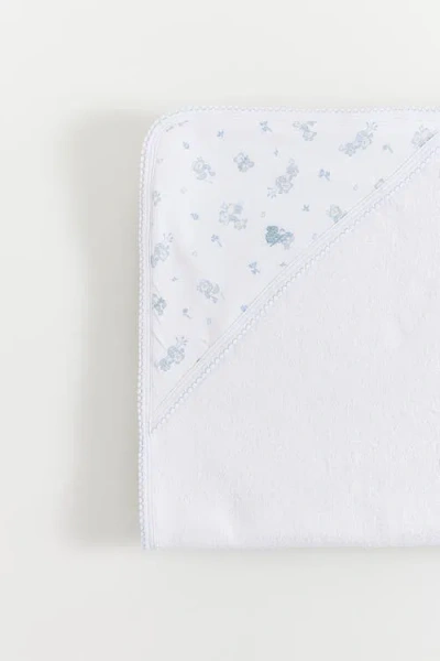 Babycottons Little Panda Small Hooded Towel In White