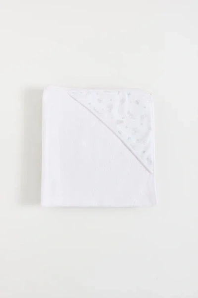 Babycottons Little Panda Small Hooded Towel In White