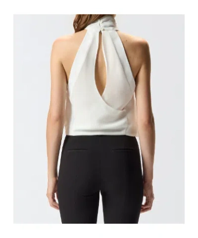 Pinko Halterneck Top With Rear Opening In White