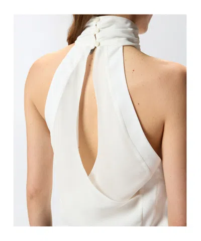 Pinko Halterneck Top With Rear Opening In White