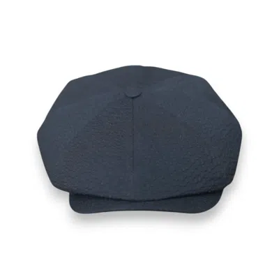 Mister Miller - Master Hatter Men's Theo's Nights Newsboy Cap In Black Japanese Seersucker In Black
