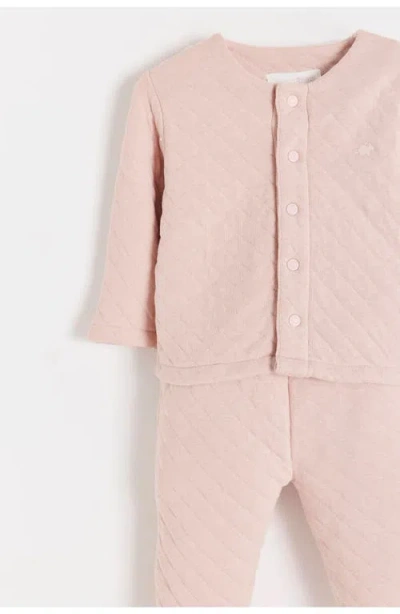 Babycottons Mat 0 Cardigan And Pants Set  For Infant In Pink