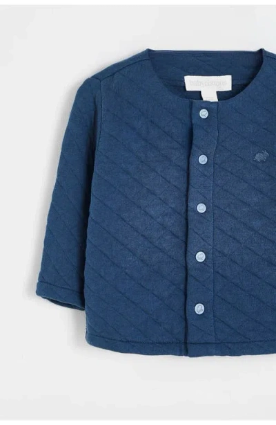 Babycottons Mat 0 Cardigan And Pants Set  For Infant In Blue