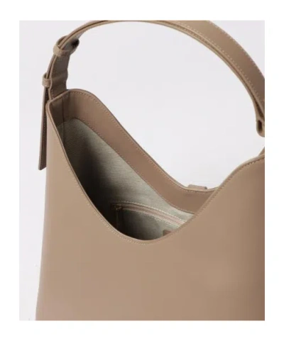 Furla Goccia M Leather Shoulder Bag In Neutral
