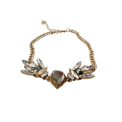 Iskra Women's Gold Crystal Wings Necklace In Gold