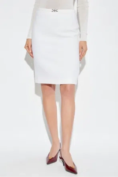Versace Single Slit Skirt In White