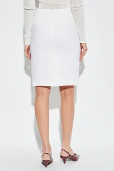 Versace Single Slit Skirt In White