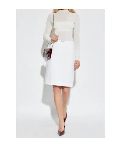 Versace Single Slit Skirt In White