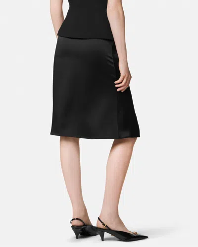 Versace High-waist Satin Skirt In Black