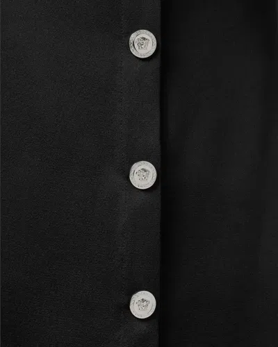 Versace High-waist Satin Skirt In Black