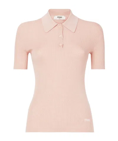 Fendi Button-shirt Short-sleeve Polo Shirt In Neutral