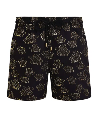 Vilebrequin Turtle Embroidered Moopea Swim Shorts In Black