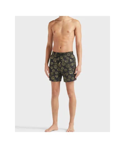 Vilebrequin Turtle Embroidered Moopea Swim Shorts In Black