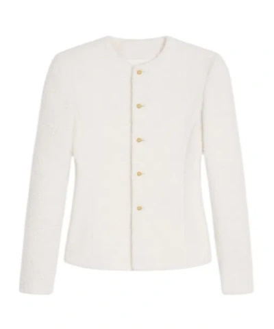 Celine Jacket In Cashmere And Wool Natté In White