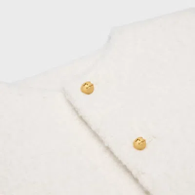 Celine Jacket In Cashmere And Wool Natté In White