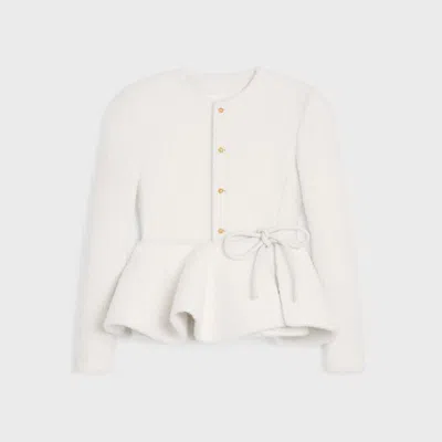 Celine Jacket In Cashmere And Wool Natté In White