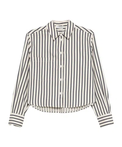 Anine Bing Striped Pocket Shirt In Neutral
