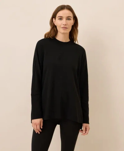 Pact Organic Cotton Airplane Long Sleeve Poncho In Black