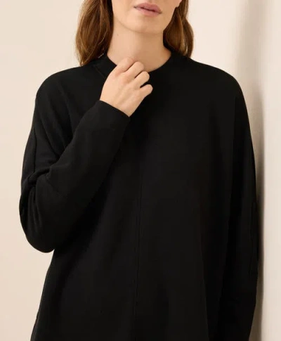 Pact Organic Cotton Airplane Long Sleeve Poncho In Black