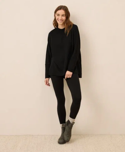 Pact Organic Cotton Airplane Long Sleeve Poncho In Black