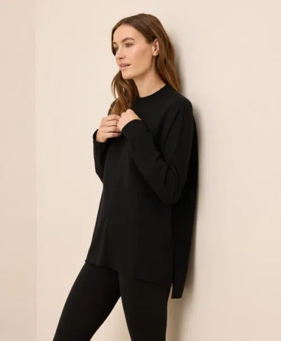 Pact Organic Cotton Airplane Long Sleeve Poncho In Black