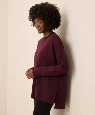 Pact Organic Cotton Airplane Long Sleeve Poncho In Burgundy